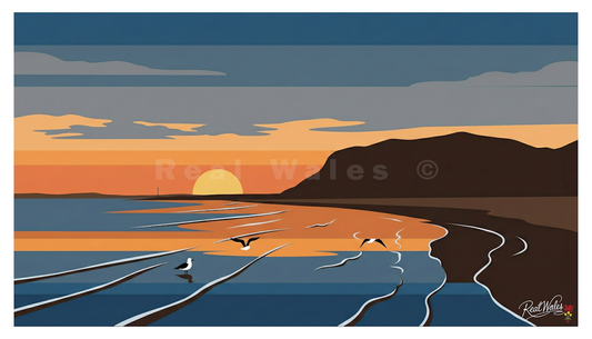 As evening approaches Llandudno's West Shore, the sky transforms into a vast canvas of shifting colours. The daily performance begins with a softening of the light, turning the vast tidal sands and shallow pools into natural mirrors. As the sun sinks lower, brilliant hues of fiery orange, deep amber, and soft violet stretch across the sky.